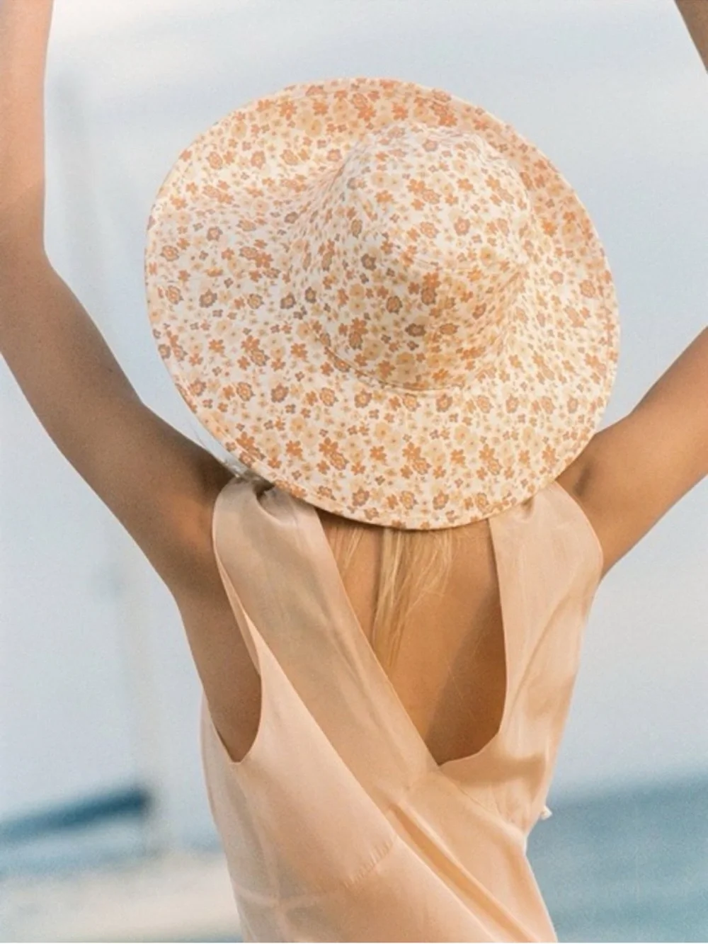Lack of Color Holiday Bucket Hat in Floral Pattern with Chin Ties